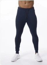 Alphalete Men’s Cuffed Jogger – Navy  , Size Large