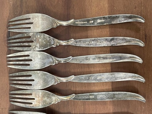 1847 Rogers Bros IS Flair Silver Plate 9 Dinner Forks Flatware 7-1/2" - Picture 11 of 16