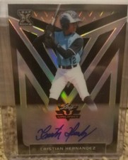 2020 Leaf Valiant CRISTIAN HERNANDEZ BLACK XRC AUTO SSP #3/5 Chicago Cubs RC