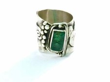 Handmade Sterling Silver and Emerald Ring Alberto Juan