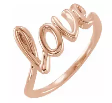 Simple Plain Beautiful Love In Bright Finish 10K Rose Gold Women's Promise Band