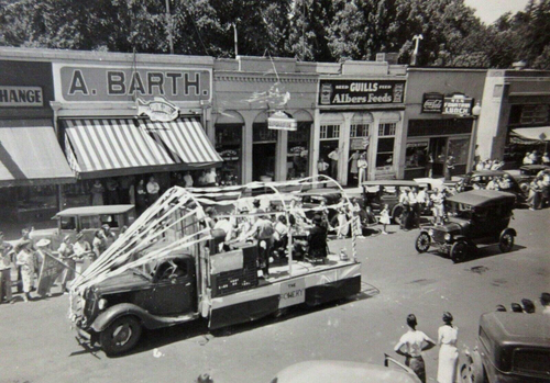 Vintage Chico CA Photos Downtown Parade Floats Businesses Cars Motorcycles 1940s - Picture 1 of 18