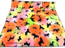 Vintage Hav-A-Hank Bandana Bones Paws Dog Tie Dye Head Scarf Handkerchief