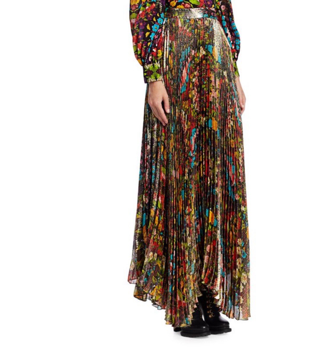 ★Alice+Olivia★ コットン マキシスカート 関税送料込* ALICE + OLIVIA Katz Floral Pleated Maxi Skirt | eBay