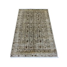 3'3"x5' Light Brown Soft Colors Shawl Design Pure Wool Hand Knotted Rug 22580
