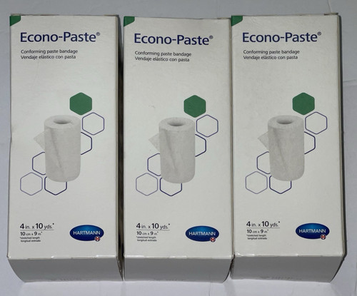 3 Schachteln Econo-Paste konformer Verband 4 Zoll x 10 Meter Ablaufdatum 07-2026 Neu Neu im Karton - Bild 1 von 4