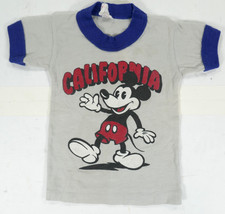 vintage Kids Disney Mickey Mouse Faded Distress Ringer Shirt S Cartoon Grunge 2