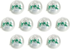 10 Pack Adult Non-Rebreather Oxygen Mask Clear Medical Face Mask w/ Clip