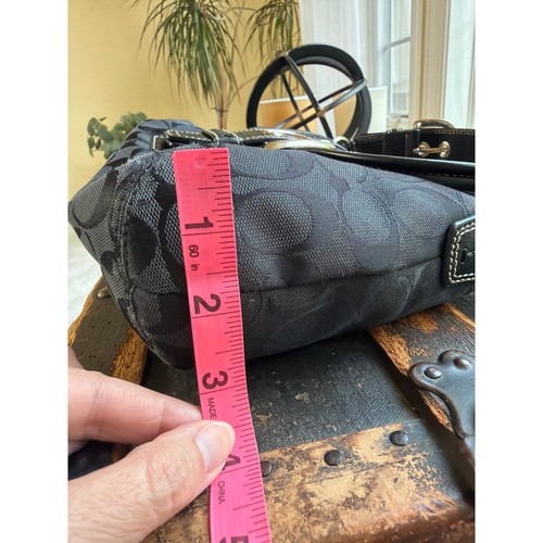 Coach Signature Soho Hobo Shoulder Bag Black Y2K 90s Purse C Canvas Vintage - Picture 9 of 11