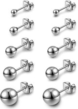 Hypoallergenic Ball Earrings Studs Set Stainless Steel round Ball Studs Earrings