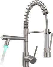Commercial Pull Down Kitchen Faucet Sprayer with LED Light  Single Handle