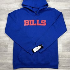 BUFFALO BILLS NFL TEAM APPAREL BLUE HOODED SWEATSHIRT YOUTH LARGE  14-16 NEW