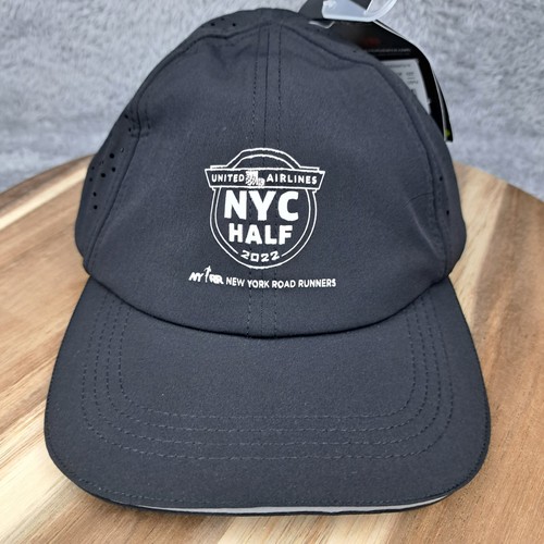 New Balance Hat Cap Strap Back Black NB Dry 2022 NYC HALF Marathon Running Mens - Picture 2 of 10