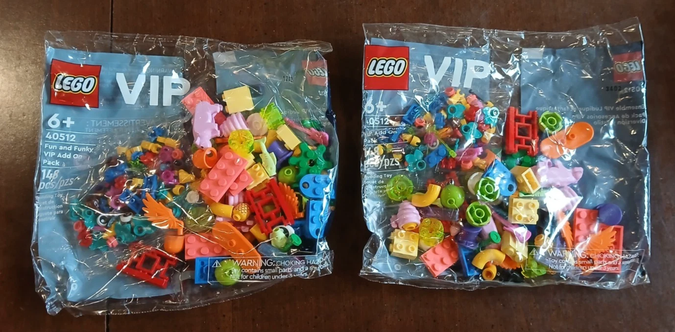 LEGO Miscellaneous: Fun and Funky Vip Add on Pack Polybag 40512 Lot of 2