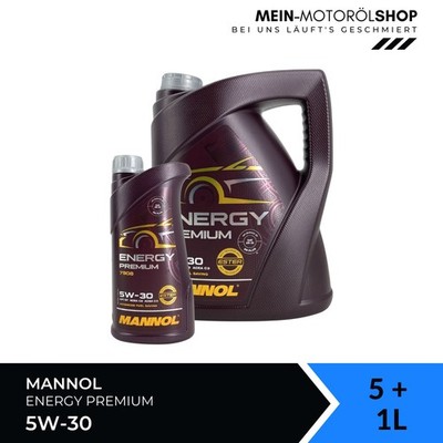 Mannol Energy Premium 5W-30 VW BMW MB Opel GM Motoröl 5+1 Liter = 6 Liter