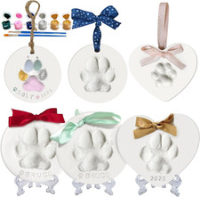 Dog or Cat Pawprints Keepsake Kit,Make 3 Clay Paw Print Ornaments,Soft  Non-Tox