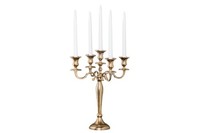 KerzenstäNder FüR Stabkerzen Metall In Gold 40 Cm Hoch 5-Armig Kerzenhalter