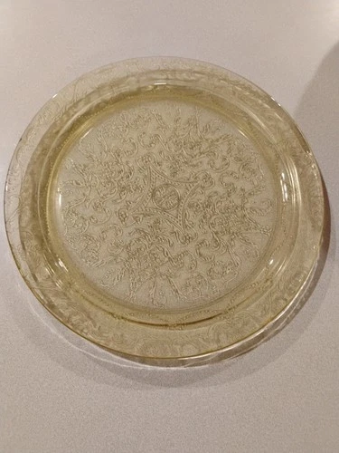 Vtg FEDERAL GLASS Amber DEPRESSION  Glass Serving Platter  11.5"