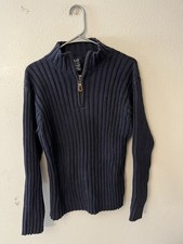 GAP Kids XXL 1/4 Zip Up Mock Neck Ribbed Sweater/Sweatshirt Navy Blue