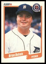 1990 Fleer #601 Brian DuBois RC Rookie Detroit Tigers Baseball Card EX. rookie card picture