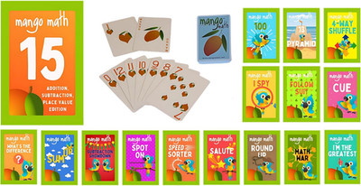 15 Pack - Math Flash Cards - Educational Math Games for Kids - Addition, Subtrac