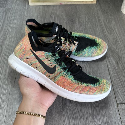 Nike Free RN Flyknit 2017 Mens 10 W Shoes Multicolor Blue