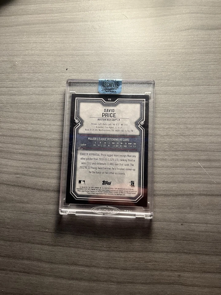 Autógrafo 2018 Topps Archives Signature Series David Price 1/1 - Imagem 2 de 2