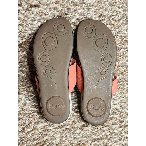 Women's Size 10 BASS Island Coral Slip-On Leather Slide Sandals - 第 8/8 張圖片