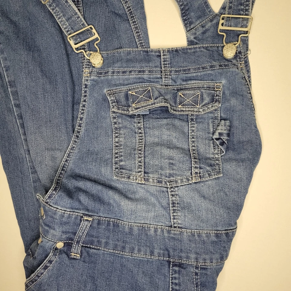 Blue Spice Denim Overalls Womens Size 13 Distressed Dark Wash Casual - Image 2 of 3