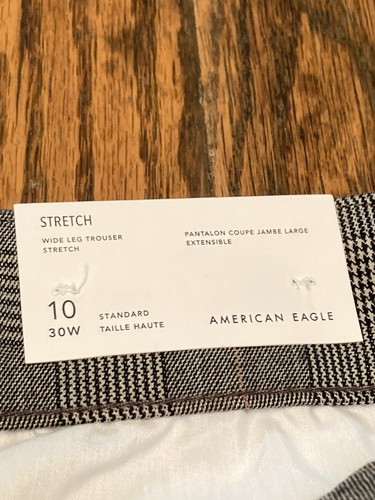 NWT American Eagle Outfitters Wide Leg Trousers Stretch Plaid Sz 10/30W - Picture 2 of 15