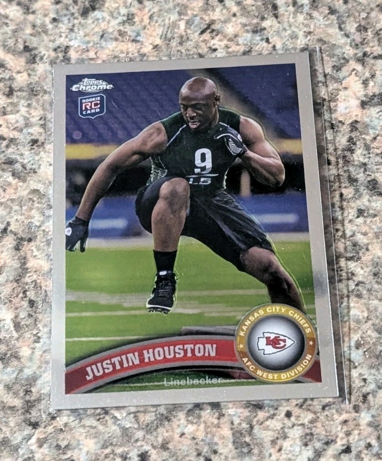 2011 JUSTIN HOUSTON TOPPS CHROME RC ROOKIE #115 (CHIEFS)
