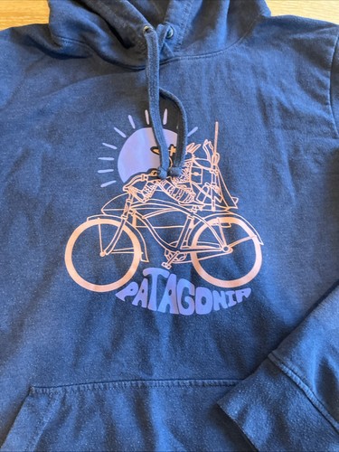 Patagonia Hoodie Women’s Medium Blue Regular Fit Pullover Jumper Sweatshirt - Picture 2 of 9