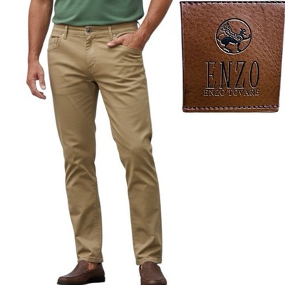 Enzo Tovare Pants ALPHA-253 Men s 42x33 Tan Khaki Stretch NWOT