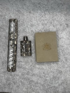 Elegance Evens Lighter Mini Sterling Perfume Bottle And Pennant Bar