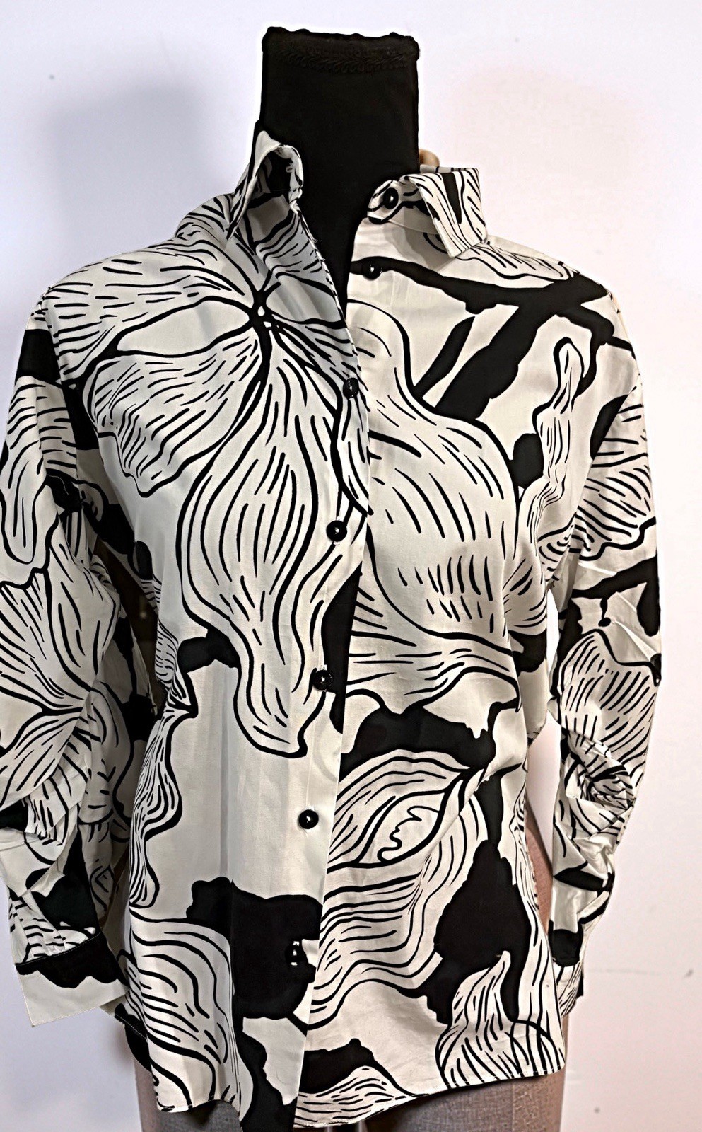 Jean Paul Gaultier, Rare Vintage Jean Paul Gaultier JPG FUZZI Floral Collared Shirt Size 44, US 8