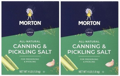 Morton Canning & Pickling Salt 4 Pounds (2 Boxes) All Natural Preserving