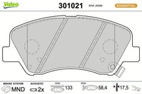 Bremsbelagsatz Scheibenbremse Vorne Valeo 301021 FÜR Hyundai KIA BremsbelÄGe