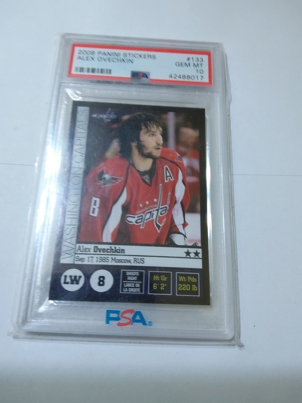 2008-09 Panini Stickers #133 Alex Ovechkin PSA 10 POP ONE GOAT BOMB GOAT $$$
