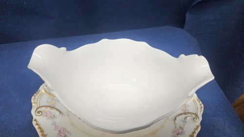 Antique T. Haviland Elite Limoges France Gravy Boat With Attached Underplate - Bild 3 von 8