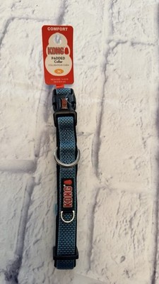 Kong Comfort Medium Blue Cushion Padded Adjustable Dog Collar (14 -20 ) NWT
