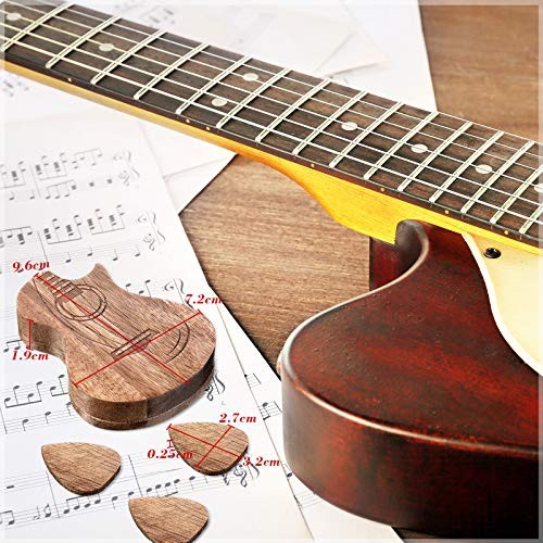 Guitar Pick Box Holder with 3 Pcs Wooden Guitar Picks, Wooden Classic - Picture 8 of 8