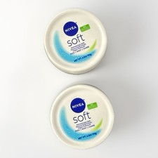 2 NIVEA Soft Moisturizing Cream Body Face Hand 6.8oz Vitamin E Jojoba Vegan