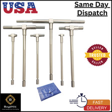 5/16" 6" Telescoping Gage Set 6PCS T-Bore Hole Gauges Satin Chrome