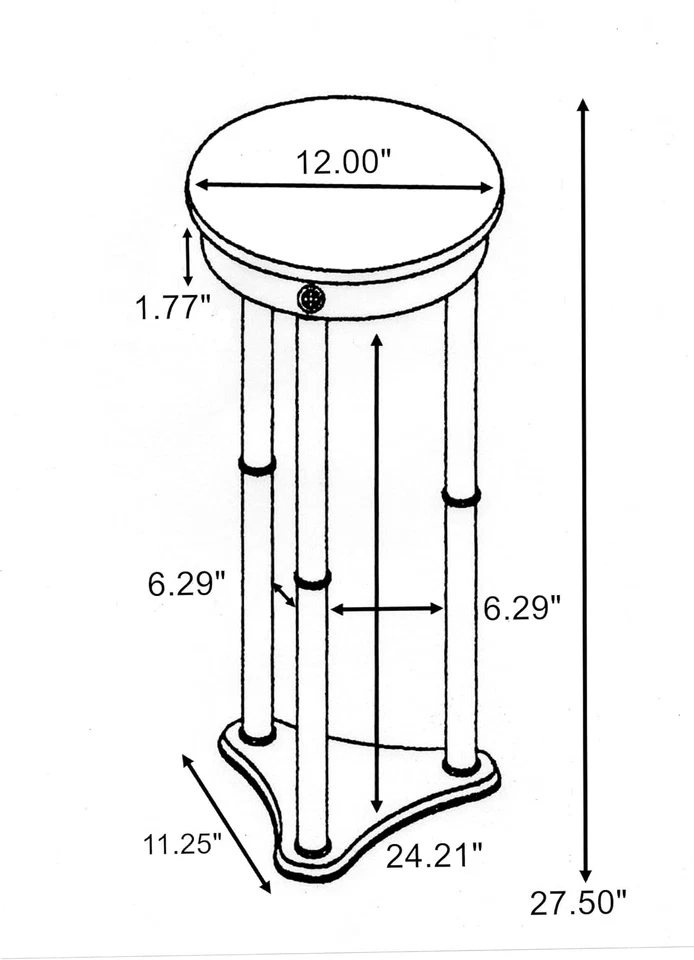 Muebles para el hogar Coaster - Edie - Piedra y madera - Lado superior de mármol redondo de 12 pulgadas Foto 3 de 4