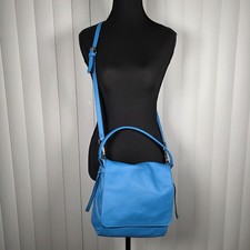 Borsa a tracolla Nicoli Made in Italy blu vera pelle nuova senza etichette
