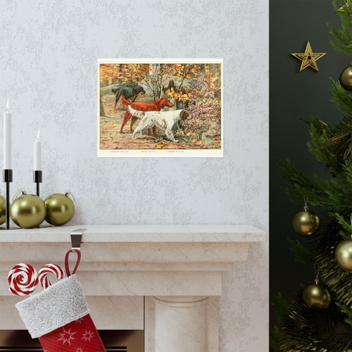 SETTER DOG Mattdruck, Vintage Hundekunst, Wohndeko, Tier  - Bild 4 von 6