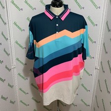 Sunday Swagger Polo Shirt Blue Ultra Stripe Performance Golf Striped Top Men 3XL