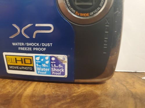 FujiFilm FinePix XP55WM Digital Camera Metallic Blue Tested Working Water Proof - Picture 4 of 9