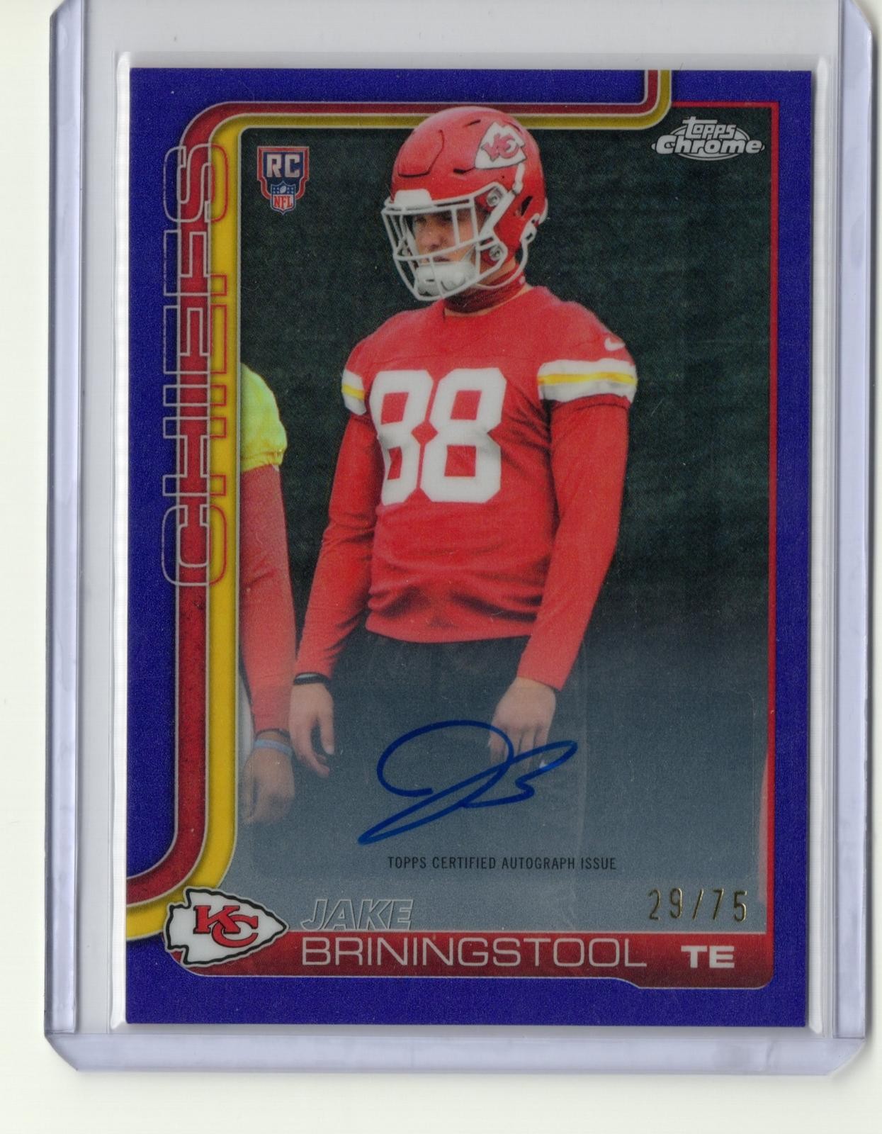 Jake Briningstool 2025 Topps Chrome RRA-JBR Autographs Purple Refractor #/75