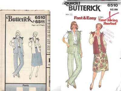 Butterick Quick! Pattern #6510, Size 12, Uncut / Vintage 1970s